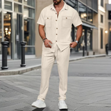 Bastien | Ensemble d'été chemise manches courtes et pantalon