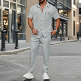 Bastien | Ensemble d'été chemise manches courtes et pantalon