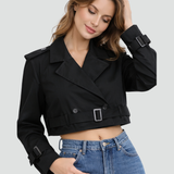 Manon | Trench-coat court pour femme en coton à coupe régulière 2.