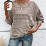 Sabine | Pull Tricot Décontracté à Coupe Ample et Rayures Subtiles