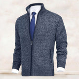 Bastien | Cardigan Long Homme en Maille à Col Montant