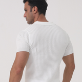 Augustin | Polo en tricot à manches courtes avec col ouvert