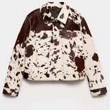 Charlotte | Veste à imprimé western-chic avec texture poil réaliste