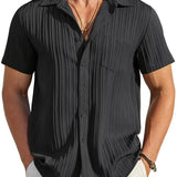 Timéo | Chemise d'Été Plissée à Manches Courtes