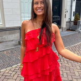 Lison | Robe Mini Asymétrique à Volants pour Femme