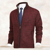 Bastien | Cardigan Long Homme en Maille à Col Montant