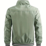 Théodore | Veste Décontractée Unie à Col Montant pour Mi-Saison