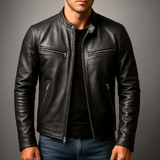 Sébastien | Veste en cuir vintage homme à coupe classique et élégante