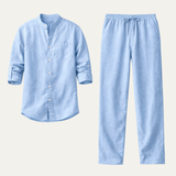 Bastien | Ensemble d'été chemise et pantalon en coton léger