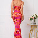 Mirellane | Robe Maxi Fleurie Ajustée et Élégante