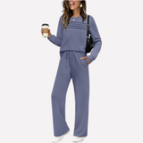 Célestin | Ensemble femme deux pièces avec haut à col montant et pantalon large