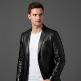 Céleste | Blazer en cuir à coupe slim