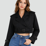 Manon | Trench-coat court pour femme en coton à coupe régulière 2.