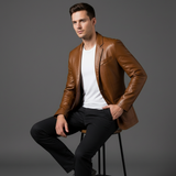 Céleste | Blazer en cuir à coupe slim