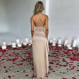 Althéa | Robe Longue Satinée Élégante avec Fente