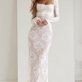 Valeria | Robe longue en dentelle avec corset