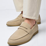 Margaux | Mocassins beiges élégants à finition lisse