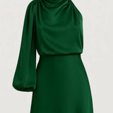 Clarisse | Robe Mini Asymétrique Satinée
