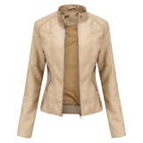Mélanie | Veste de moto femme sans col à coupe ajustée