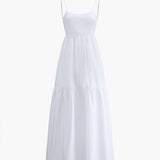 Seralune | Robe d’été midi à dos nu fluide
