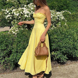 Séraphielle | Robe maxi d’été élégante à coupe bustier et silhouette fluide