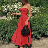 Séraphielle | Robe maxi d’été élégante à coupe bustier et silhouette fluide