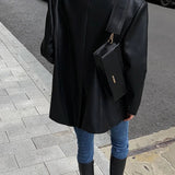 Noémie | Blazer oversize en simili cuir street-chic élégant