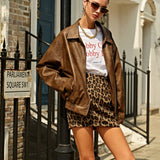 Thaïs | Veste en cuir oversize au style urbain sauvage