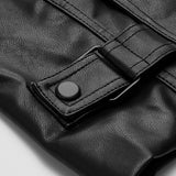 Valériane | Veste biker en simili cuir noir – coupe cropped asymétrique élégante