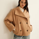 Esmée | Manteau court camel à coupe intemporelle