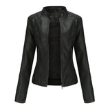 Mélanie | Veste de moto femme sans col à coupe ajustée