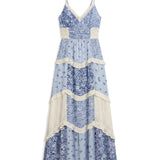 Estelle | Robe de soirée longue à volants superposés et dos nu