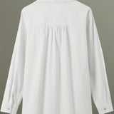Florine | Blouse Femme Plissée à Col Classique et Fermeture Boutonnée