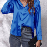 Aurore | Blouse satinée à manches longues élégantes