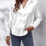 Aurore | Blouse satinée à manches longues élégantes