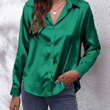 Aurore | Blouse satinée à manches longues élégantes