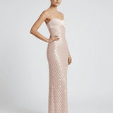 Victoire | Robe Maxi Bustier à Décolleté Cœur et Sequins