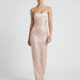 Victoire | Robe Maxi Bustier à Décolleté Cœur et Sequins