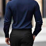 Laurent | Chemise homme à manches longues avec col Kent et coupe droite