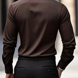 Laurent | Chemise homme à manches longues avec col Kent et coupe droite