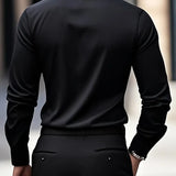 Laurent | Chemise homme à manches longues avec col Kent et coupe droite