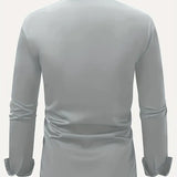 Laurent | Chemise homme à manches longues avec col Kent et coupe droite