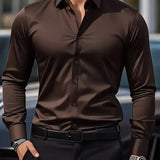 Laurent | Chemise homme à manches longues avec col Kent et coupe droite