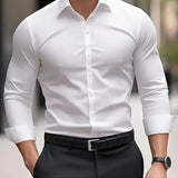 Laurent | Chemise homme à manches longues avec col Kent et coupe droite