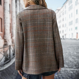 Clémence | Veste à carreaux élégante femme coupe ajustée intemporelle