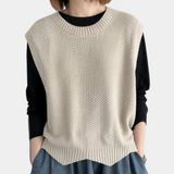 Chloé | Pull tricoté sans manches à coupe ample et ourlet asymétrique
