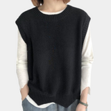 Chloé | Pull tricoté sans manches à coupe ample et ourlet asymétrique