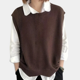 Chloé | Pull tricoté sans manches à coupe ample et ourlet asymétrique