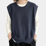 Chloé | Pull tricoté sans manches à coupe ample et ourlet asymétrique
