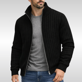 Armand | Cardigan Homme en Maille Zippé à Rayures Texturées